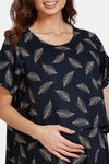 Coucou Maternity Full Length Loungewear Dress With Front Zipper And Discreet Feeding - Dark Navy — thumbnail 6